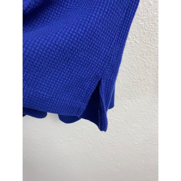 Quacker Factory Apple Embroidered Blue Waffle Sweater Top Women Size Medium Fall - Picture 12 of 13